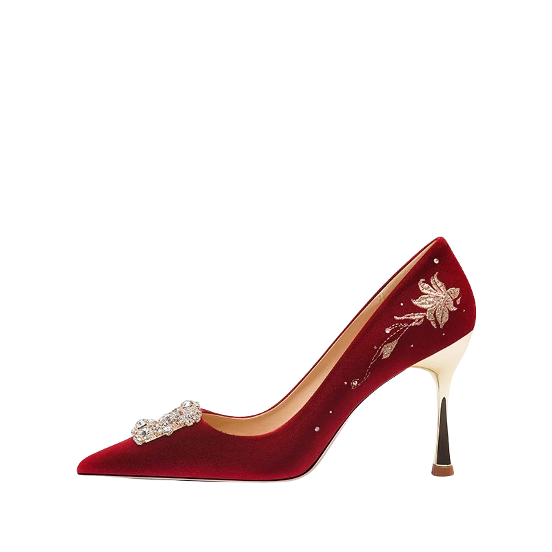 CHILI Slim Heel High Heels Women's Red