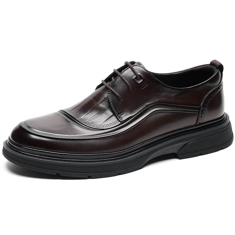 AOKANG Casual Leather Shoes Men's Brown