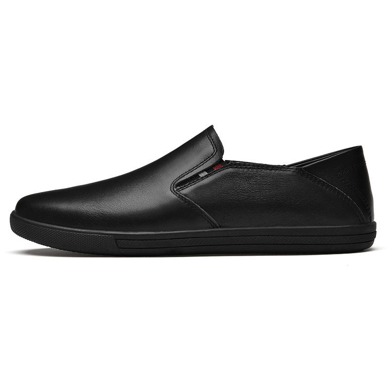 CKVUSAMG Cow Leather Low top Casual Shoes Unisex Black