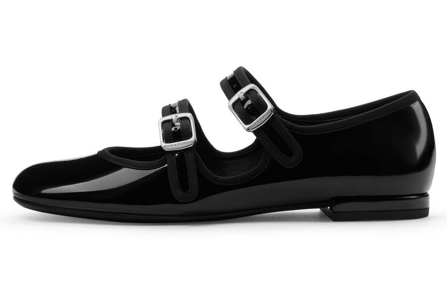 CHARLES&KEITH Small Ck Pu Flat Mary Jane Shoes 1.4cm Women's