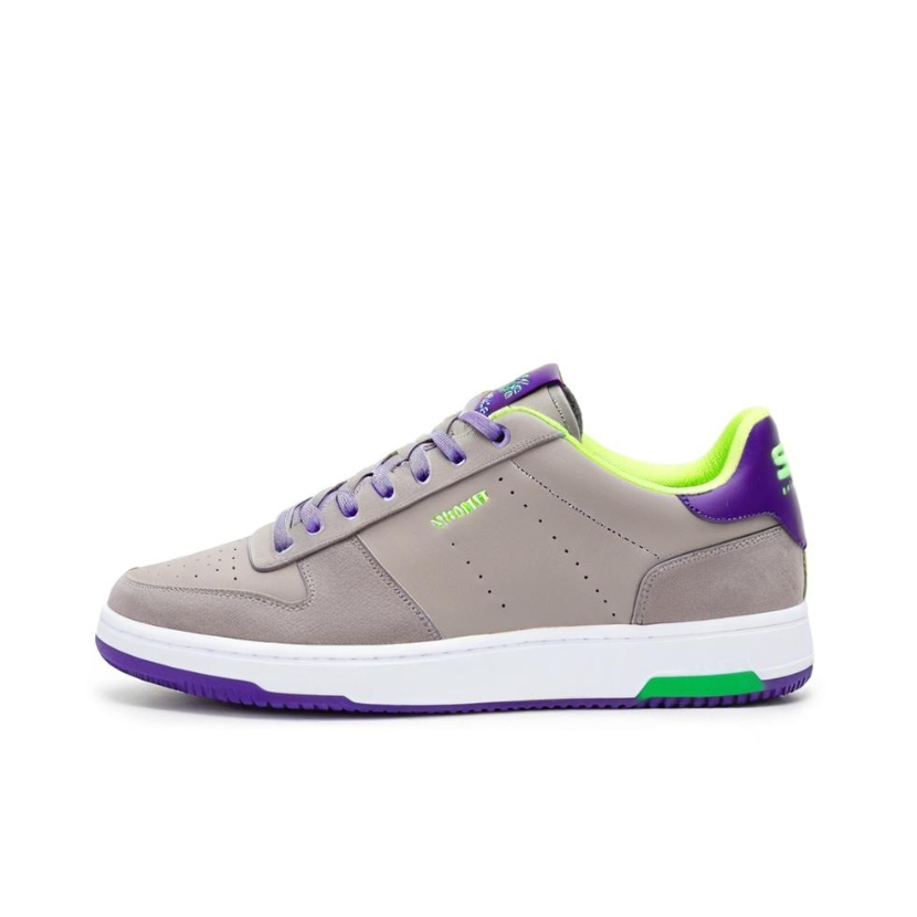 OAON Synthetic Leather Cushioning Abrasion Resistant Lightweight Height Increasing Low top Skateboard Shoes Unisex Gray