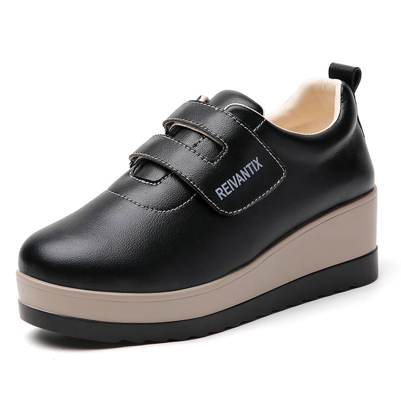 Reivantix Reivanti Synthetic Leather Platform Sole Casual Shoes 5CM Women's Black