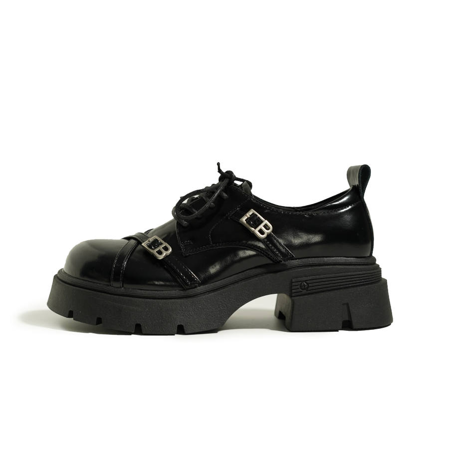 MAYOUYOU Cow Split Leather Casual Shoes Women's Black