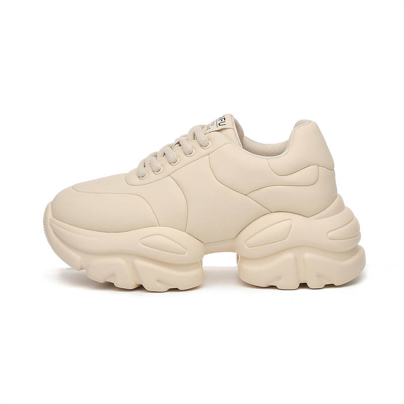KEKAFU Pu Slip Resistant Height Increasing Low top Chunky Sneakers Women's