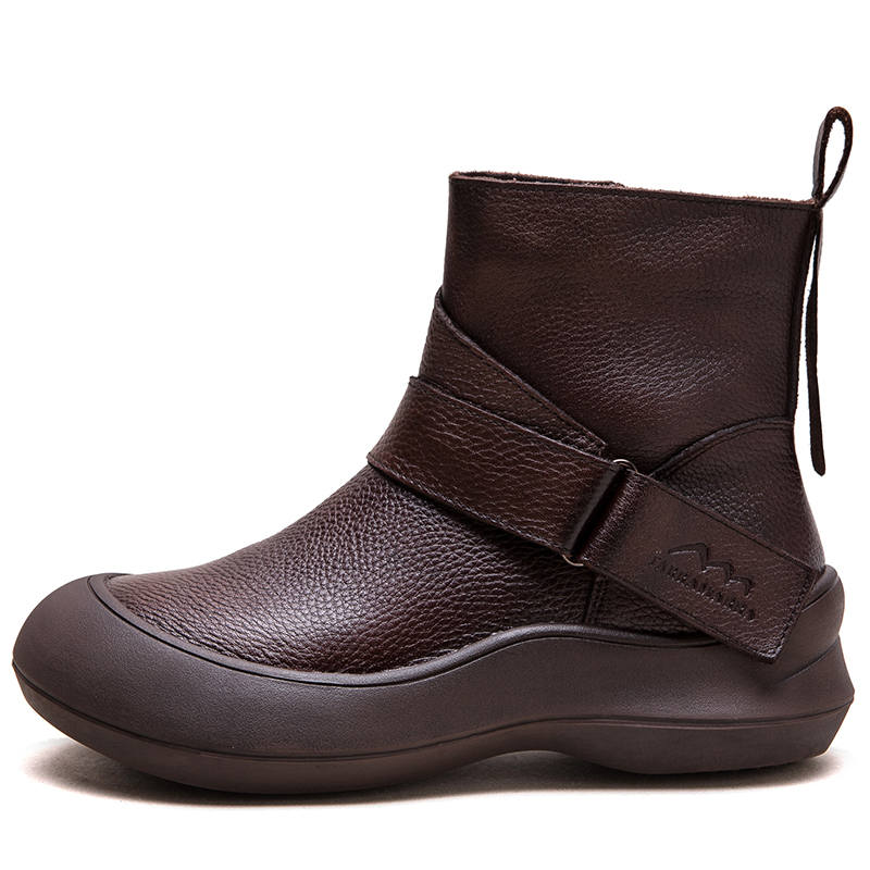 JIEZHOU Top Grain Cow Leather Ankle Boots 6CM Women's