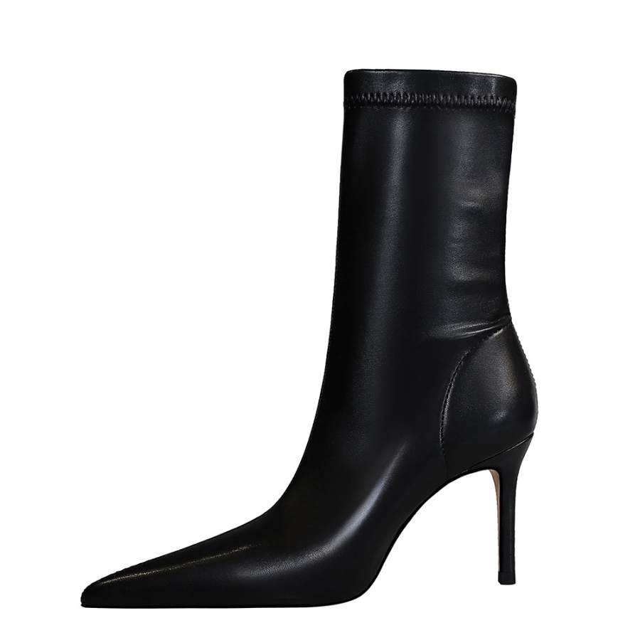 QITUMAUL Pu Ankle Boots 8.5cm Women's