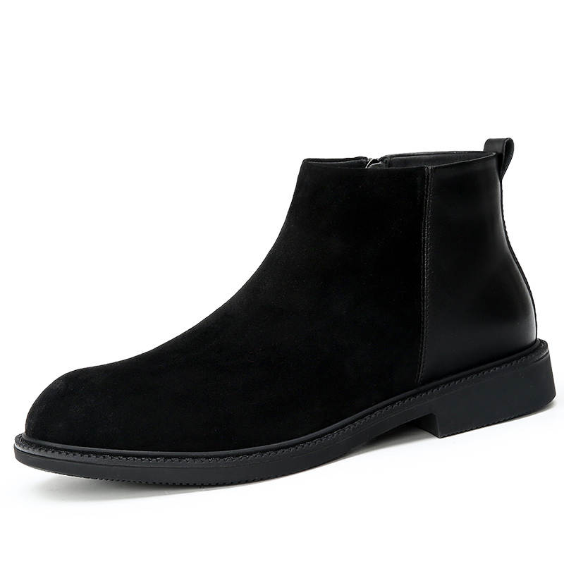 KACHILANG KACHILANG Cow Split Leather Ankle Boots Men's Black