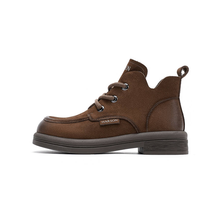 HARSON HARSON Cow Leather Short Combat Boots Women's