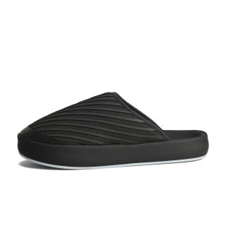 TIEKE Rubber Sole Slip Resistant Closed Toe Slippers Men's Black