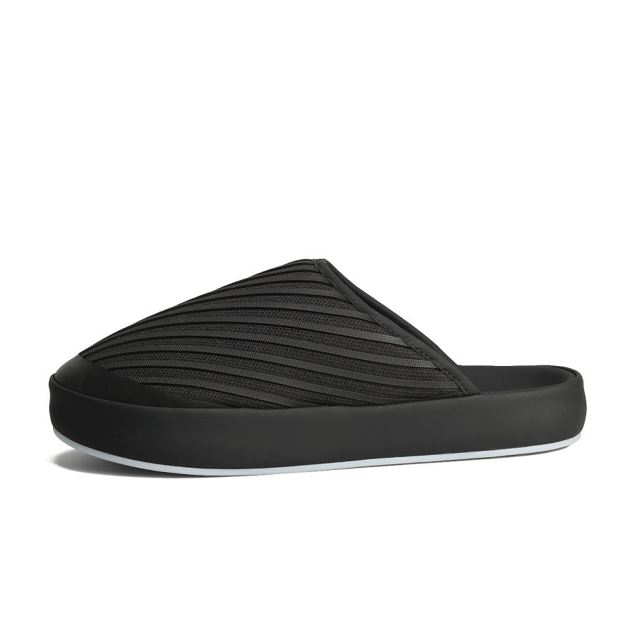 TIEKE Rubber Sole Slip Resistant Closed Toe Slippers Men's Black