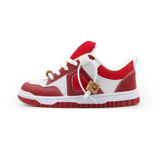 Shionpo Skateboard Shoes Unisex Low Top White Red