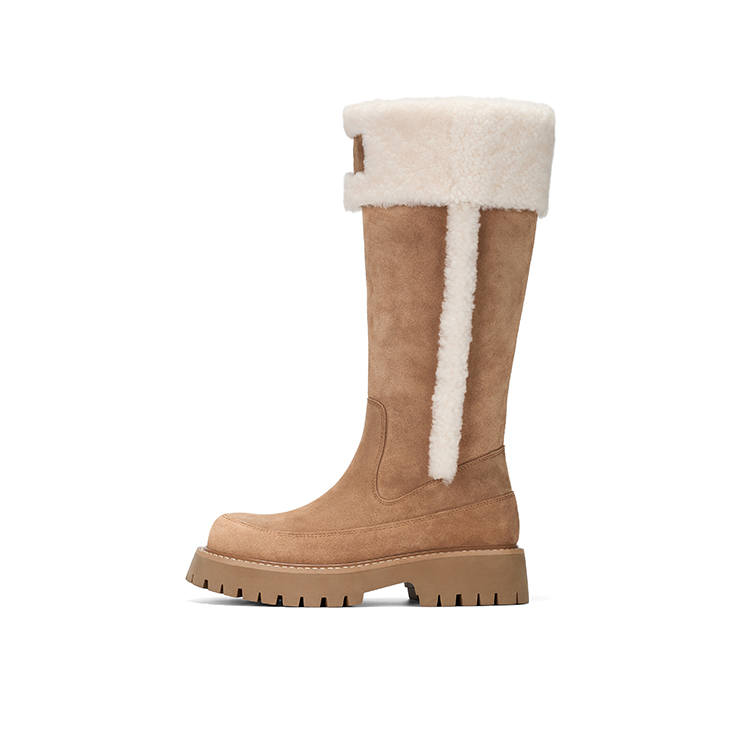 GG-CC GG CC Thermal Faux Fur Knee High Boots Fleece Lined Snow Boots Women's