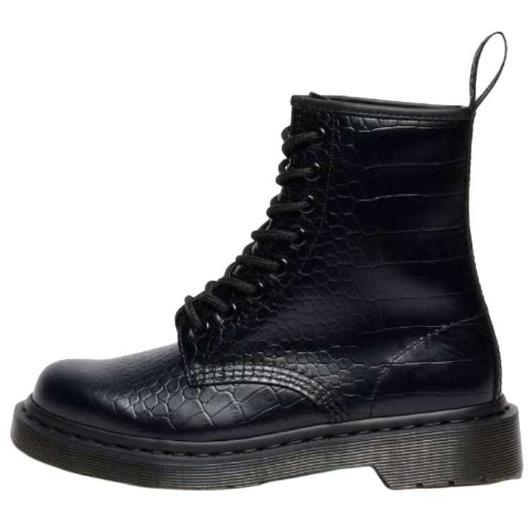Dr.Martens Dr.Martens Croc Emboss Short Combat Boots Women's Black