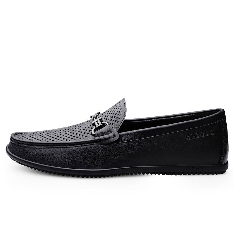 XIMO BULL Cow Leather Casual Shoes Men's Black