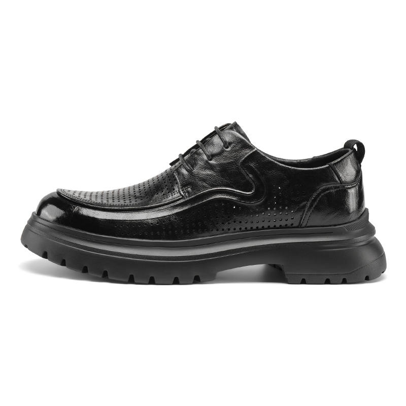 G.N.SHIJIA Casual Leather Shoes Men's Low Top Black/Brown