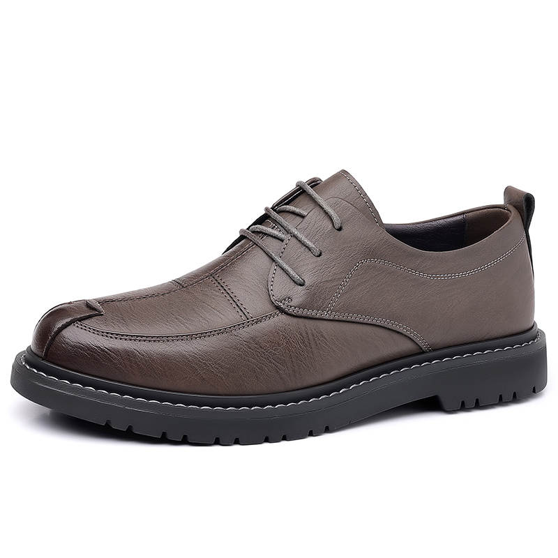 CITONGXIANSHENG Cow Split Leather Casual Shoes Men's Khaki