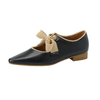 BAISHITING Cow Leather Chunky Heel Mary Jane Shoes 2cm Women's