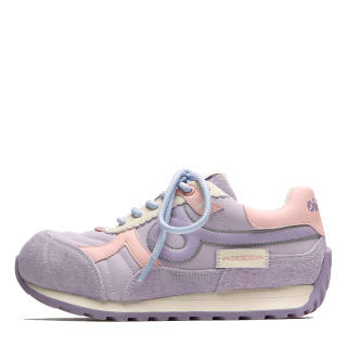 OICIRCLE Cow Suede Slip Resistant And Breathable Low top Casual Shoes Women's Light Purple
