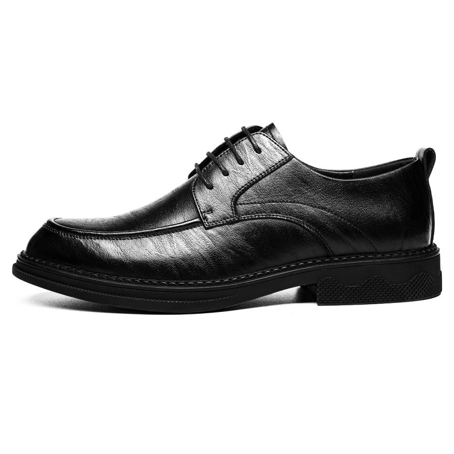 CHINT CHINT Cow Split Leather Casual Leather Shoes Men's Black