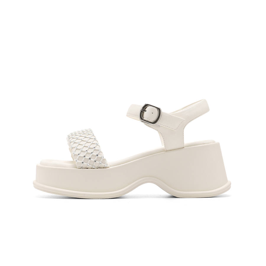 C°BANNER Textile, Synthetic Leather One Strap Sandals Women's