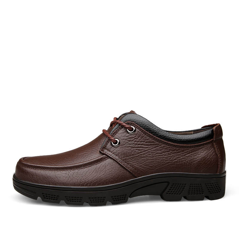 YINGLUNQISHI Top Grain Cow Leather Casual Shoes Men's Brown
