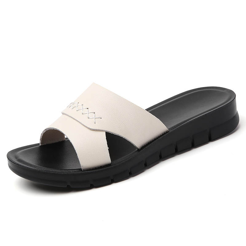 Reivantix Reivanti PU Polyurethane Slip Resistant Slide Slippers Women's Beige