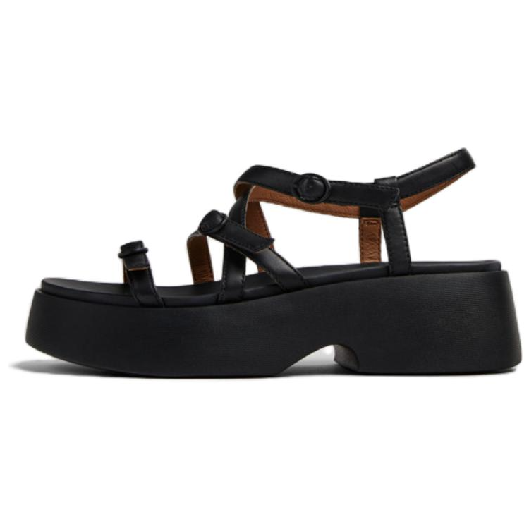 CAMPER Tasha Leather One Strap Sandals 4.9cm Women's Black