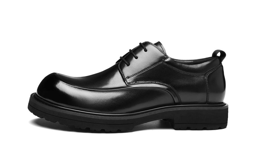 HLA Top Grain Cow Leather Dress Shoes Men's Black