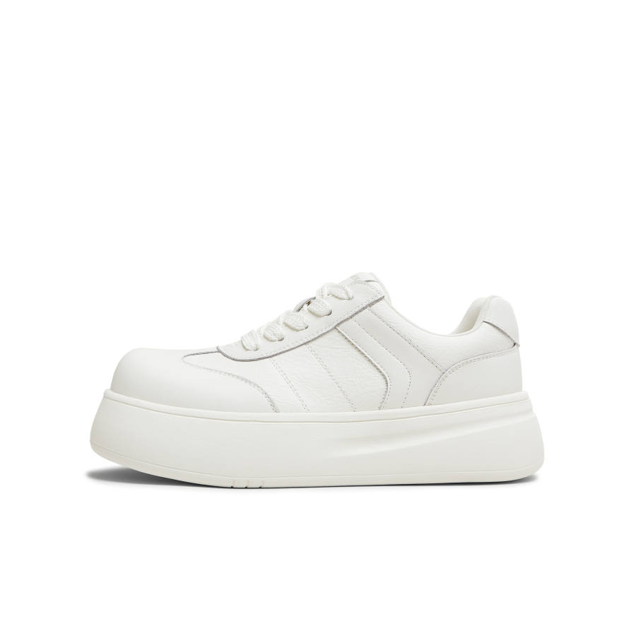 Teenmix Large Head White Shoes Cushioning Abrasion Resistant Height Increasing