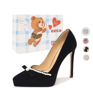 NTOZE Suede High Heels Women's Black