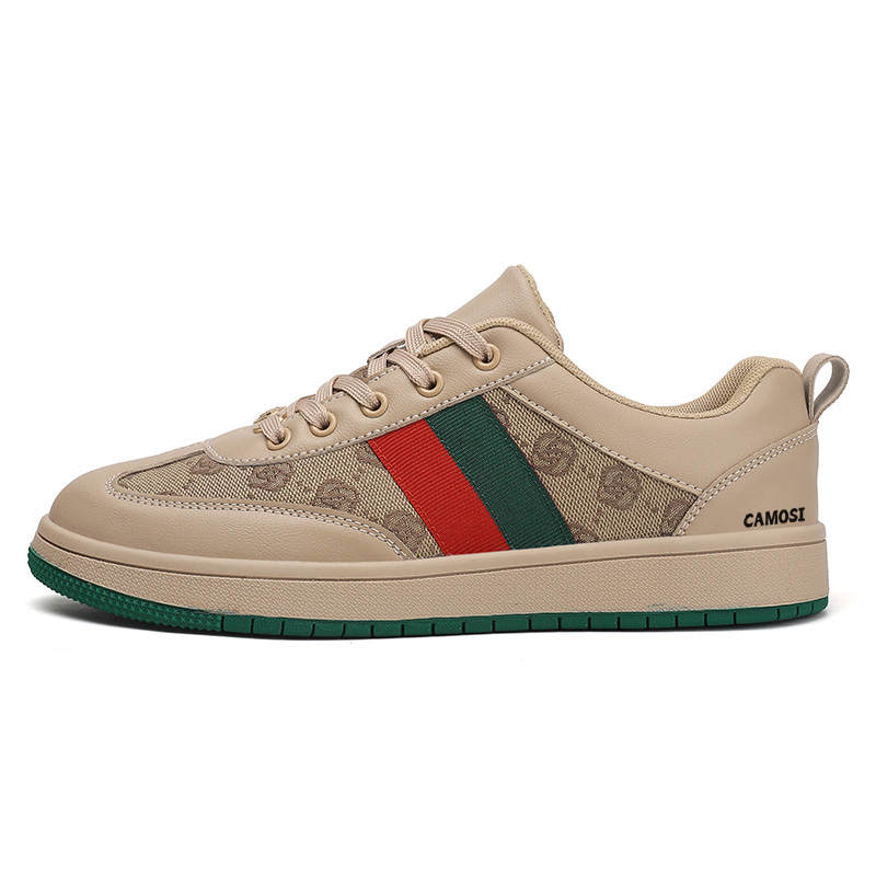 CAMOSI Fabric Lightweight Breathable Lightweight And Breathable Low top Skateboard Shoes Unisex Beige Green