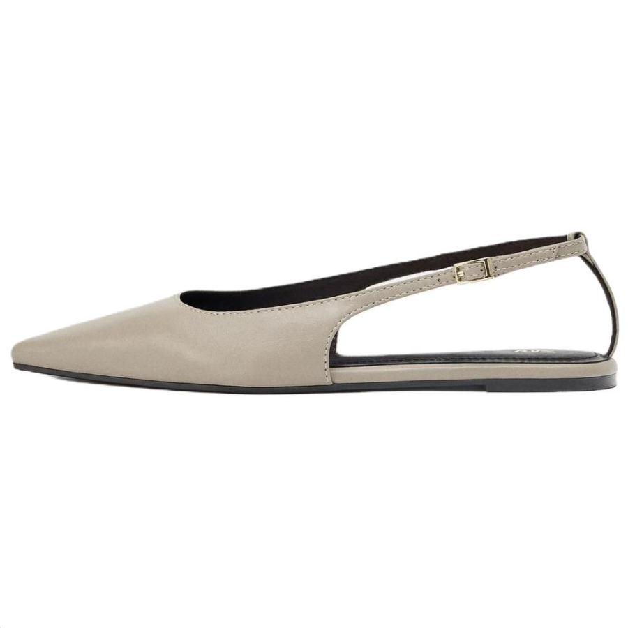 ZARA Sheepskin Casual Shoes 1.5cm Women's Taupe