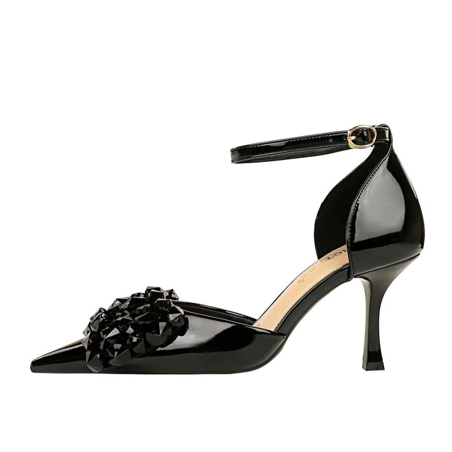 QITUMAUL Patent Leather Slim Heel High Heels 8cm Women's