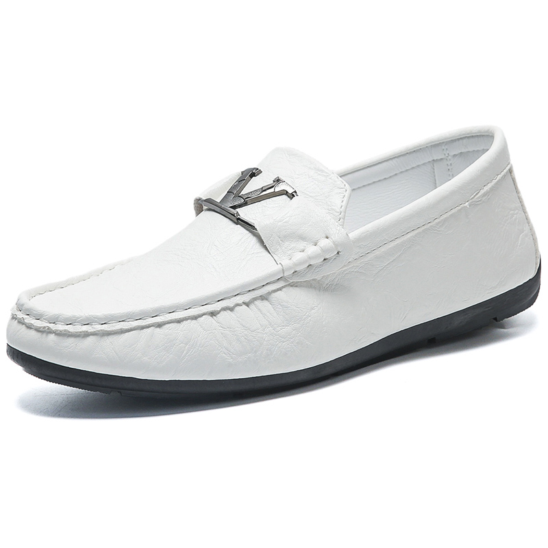 ZULISHI Gommino Loafers Men's White/Black