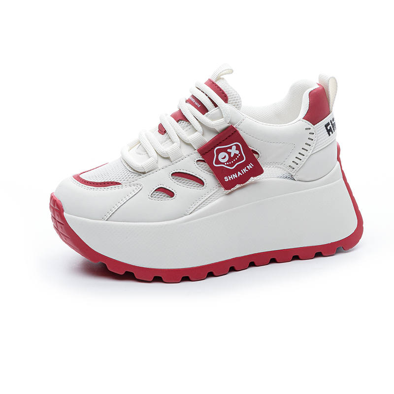POOQ Cow Split Leather Low top Chunky Sneakers Women's