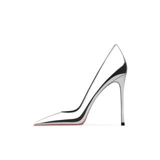 CHUYANG Patent Leather High Heels Women's Silver