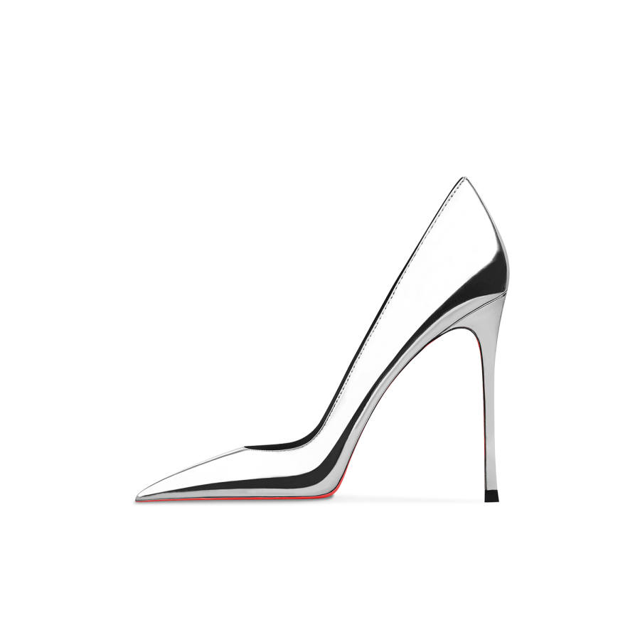 CHUYANG Patent Leather High Heels Women's Silver