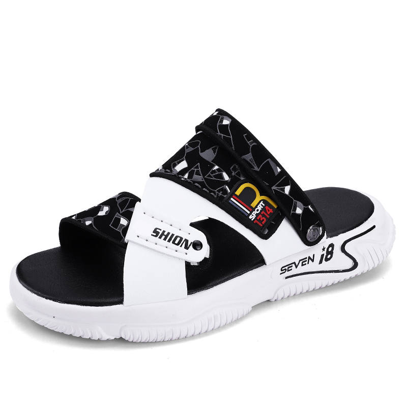 CAOZE Slide Slippers Unisex Black White/Brown White/Blue White