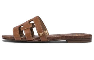 SAM EDELMAN Rubber Sole Skeleton Abrasion Resistant Slide Slippers Women's Light Brown