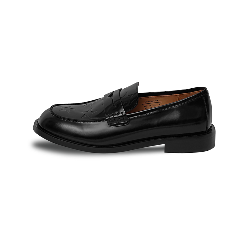 SYMBOLS OF LIGHT Cow Leather Loafers Women's Black