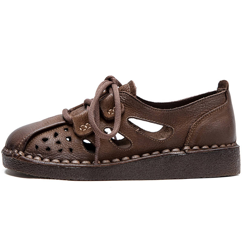 JIEZHOU Top Grain Cow Leather Roman Sandals 3cm Women's