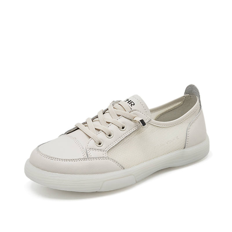 ZHR Flat White Sneakers Wear resistant And Lightweight Low top Skateboard Shoes Women's