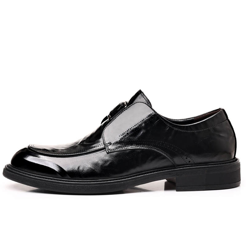 XIAOTOULANG Top Grain Cow Leather Casual Shoes Men's Black