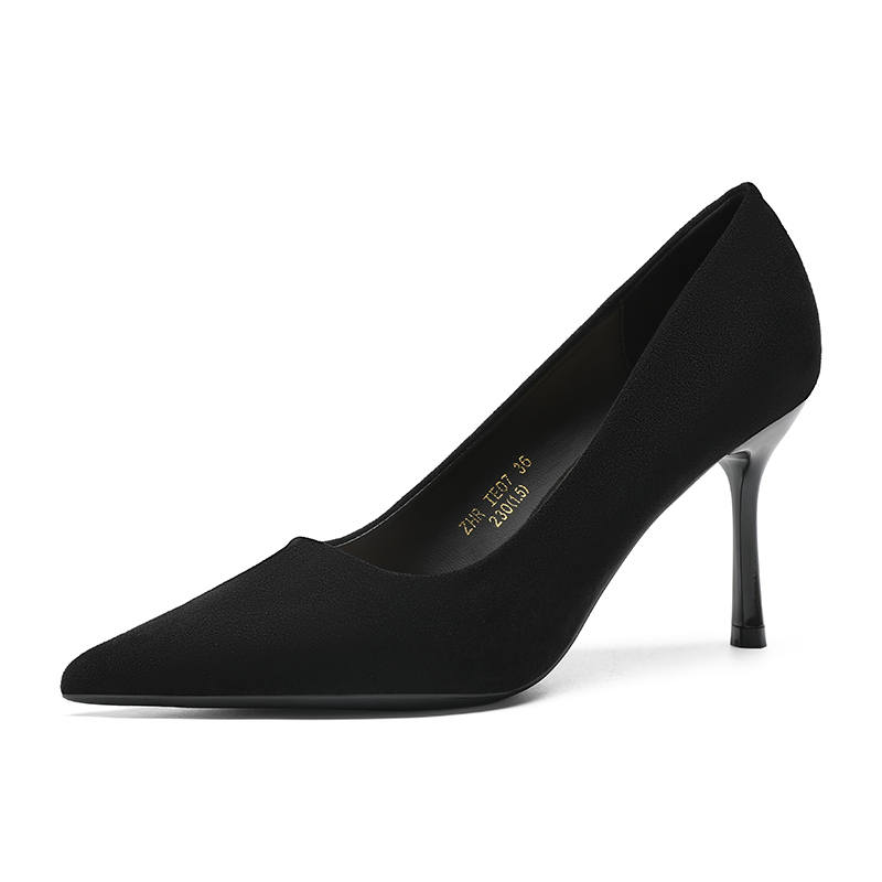 ZHR Slim Heel High Heels 8cm Women's Black