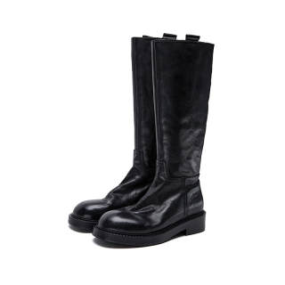 Marie Claire Cow Leather Knee high Boots 3.5cm Women's Black