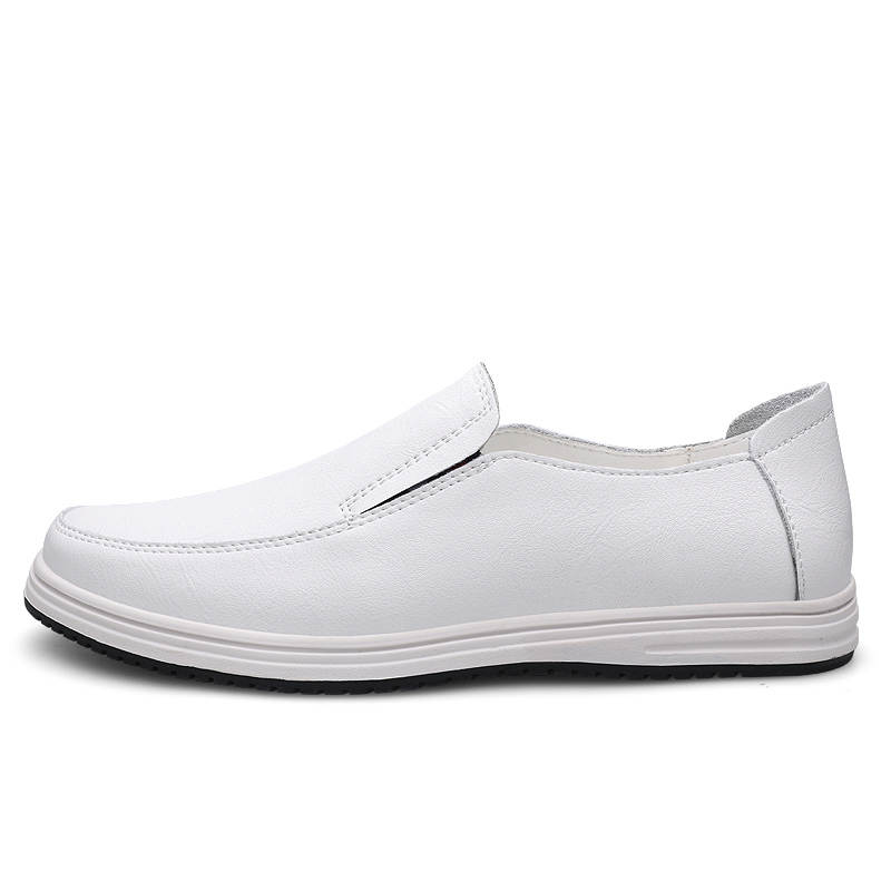 YINGLUNQISHI Cow Leather Casual Shoes Men's White