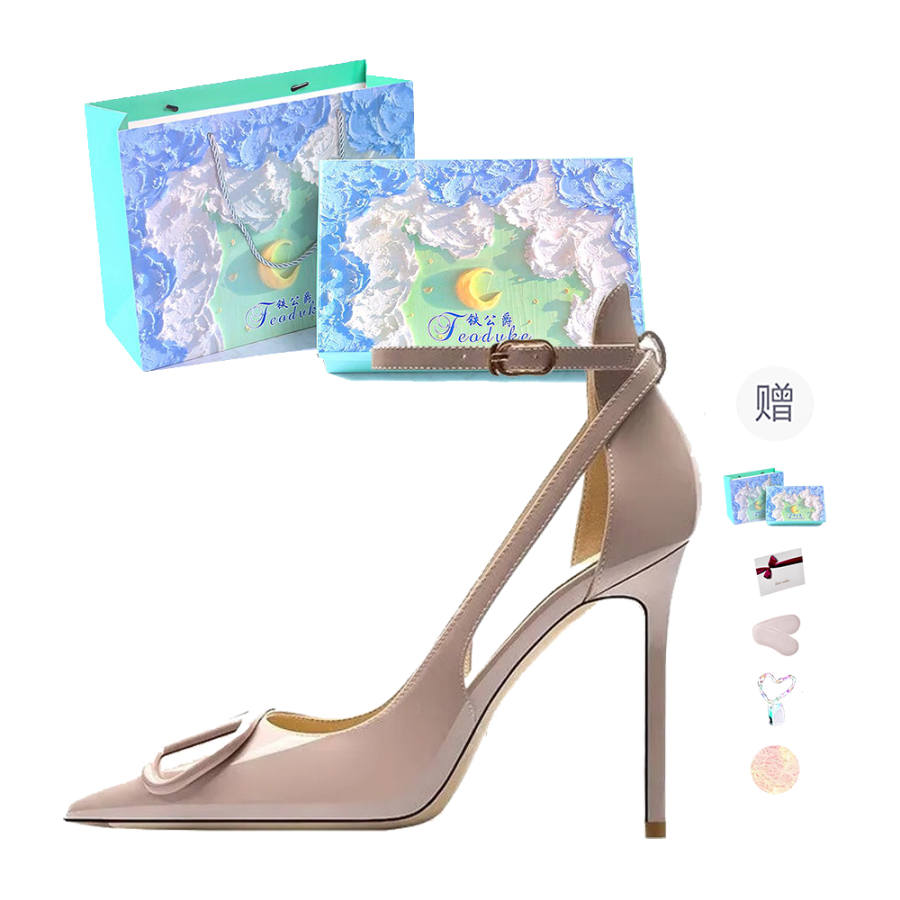 Feo Dvke Microfiber Leather Slim Heel High Heels Women's Gift Box Set