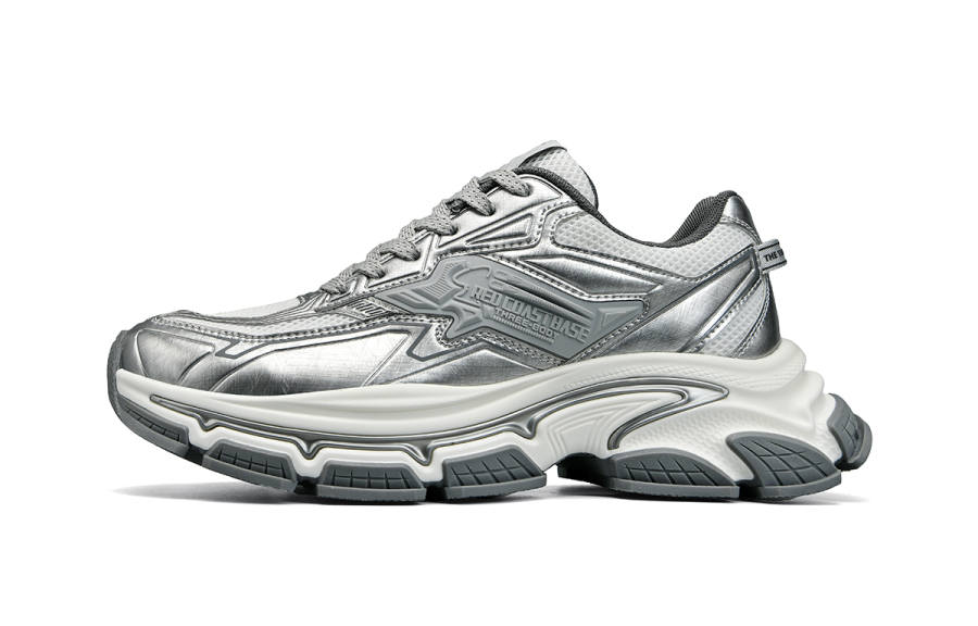 HLA Three Body Synthetic Leather, Textile Slip Resistant Low top Chunky Sneakers Men's