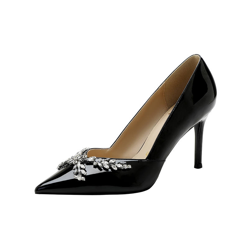 MIZAIJIA Patent Leather Slim Heel High Heels 8cm Women's