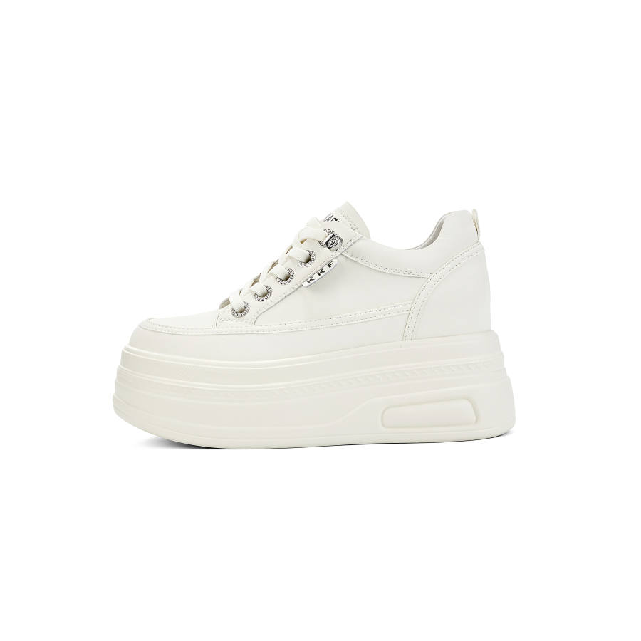 KEKAFU Artificial Leather Cushioning Support Height Increasing Low top Casual Shoes Women's